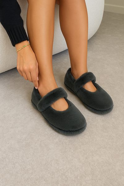 fluffy Pantofi de acasă pentru femei cu velcro, sezonier, pentru oaspeți, calduri, pluș în interior, pantofi de acasă papuci