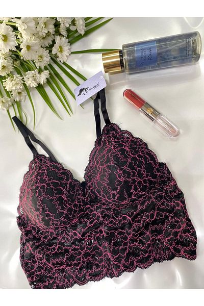 SADE Sutien Bustieră Aderente cu dantelă acoperită