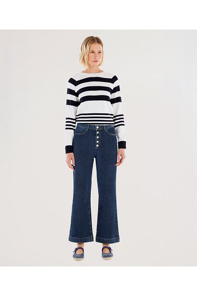 Yargıcı Button Detailed Flared Leg Regular Waist Denim Trousers