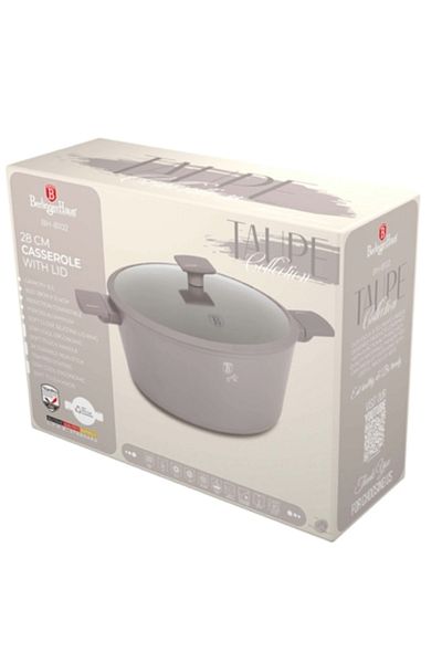 Berlinger Haus Pot With Lid 28 Cm Taupe Bh 8102, Gray, Titanium Coating