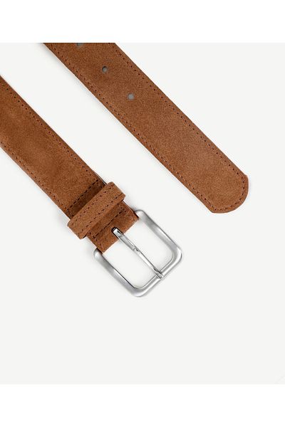 Yargıcı Δερμάτινη επίπεδη ανδρική ζώνη Nubuck