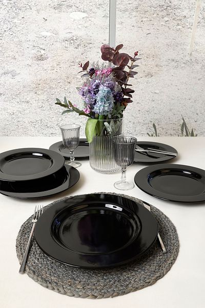 Keramika Black Serving Plate 28 cm 6 Pieces 650