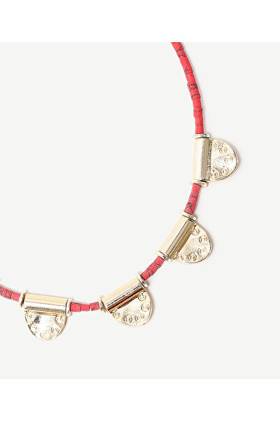 Yargıcı Afgan Taşı Ve Altın Kaplama Detaylı Kolye