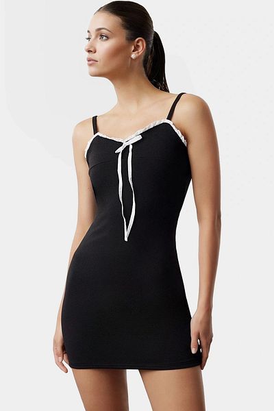 PayBuy Bodycon Mini Knitted Dress Bow Detail Casual Style Premium Quality for Use