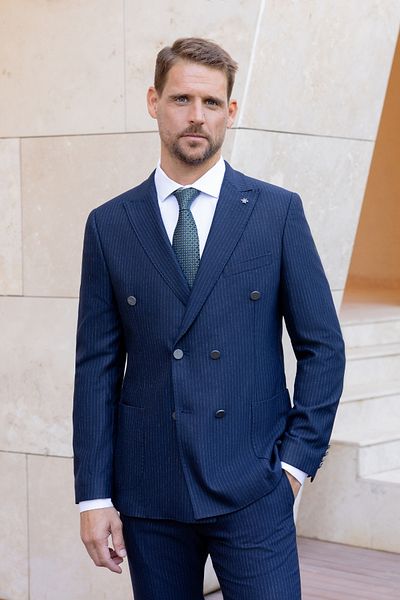 Morven Men's Navy Blue Double Breasted Suit