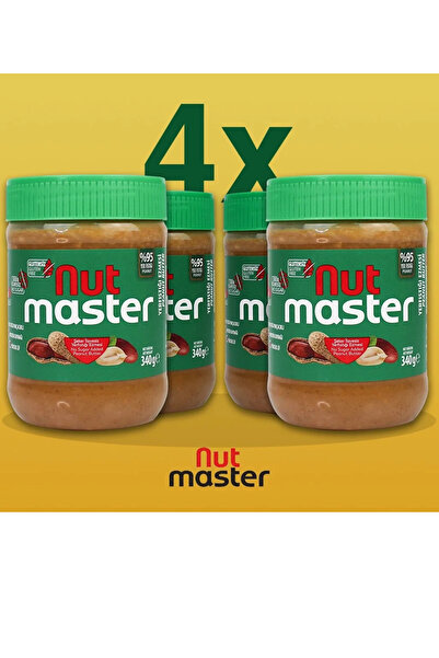 Nut Master Şeker İlavesiz Yer fıstığı Ezmesi %95 (340 Gr X 4)
