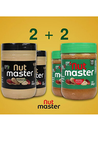Nut Master Yer Fıstığı Ezmesi (%100 360 Gr+ %93 340 Gr) Sporcu Paket (2 + 2)