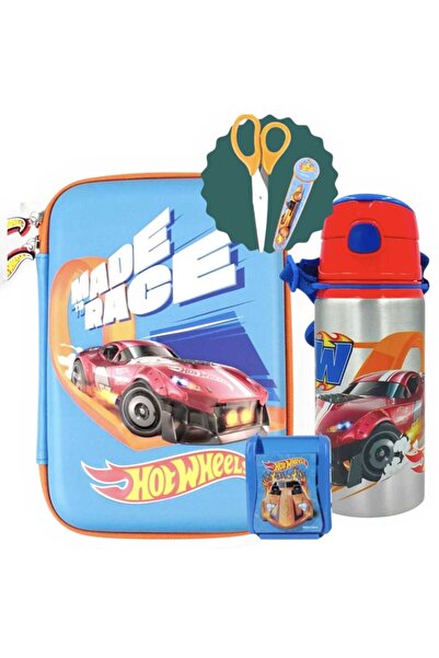 HOT WHEELS Kalem Çantası , Hot Wheels Korumalı Makas , Hot Wheels Alüminyum M...
