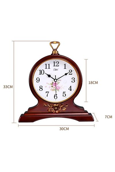 BLA BLA FOAM Decorative Table Clock with Floral Vintage Design, 33x30 cm