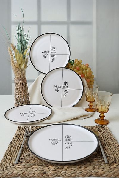 Keramika Savory Hitit Serving Plate 25 cm 4 Pieces 23039
