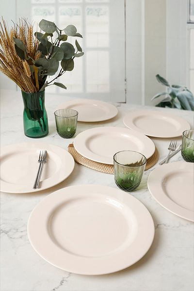 Keramika Cream Serving Plate 28 cm 6 Pieces 030
