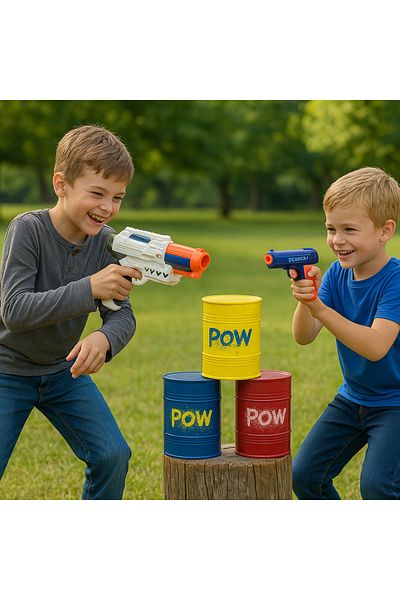 Generic Children Kids Toy Gunbattle Set Safe for Kids Toy with Foam Bullets, 2 Guns