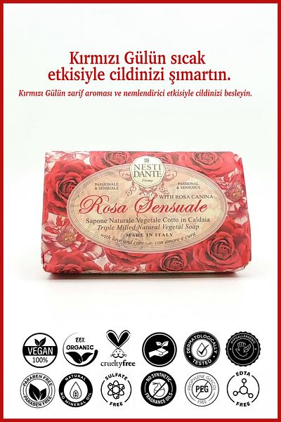 Nesti Dante Le Rose Sensuale Solid Soap 150 Gr |   Moisturizer |   Red Rose