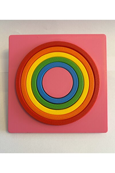 Atlas Lab Montessori Geometrik Şekil Bulma Oyunu – Renkli Daire Üç Boyutlu Puzzle Oyuncak