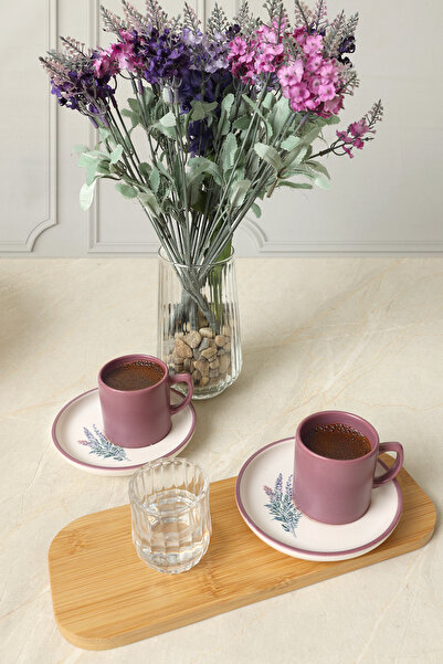 Keramika Elegant Blossoms Violet Coffee Set 4 Pieces for 2 People 21791
