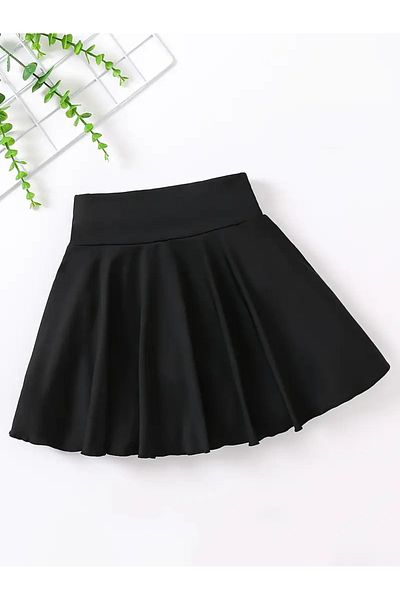 CRNSSWİMWEAR Fusta neagră cu pantaloni scurți Pantaloni scurți de baie cu talie înaltă