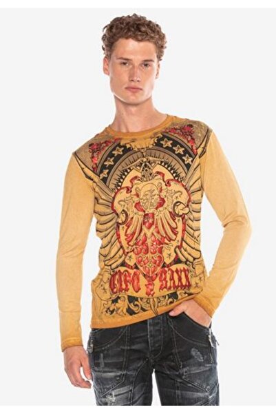 Cipo&Baxx Чоловічий светр з яскравим принтом «Гірчичний орел»