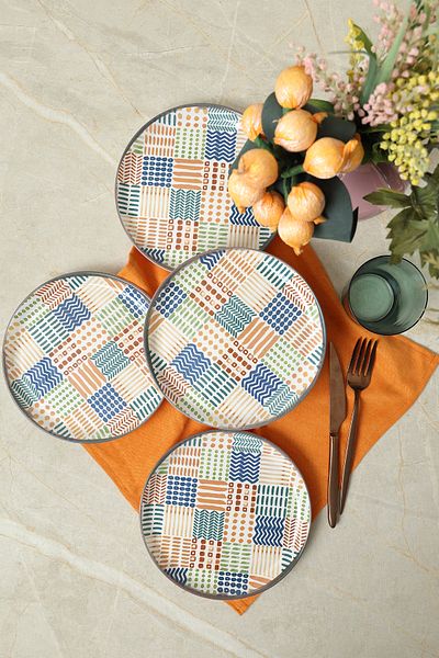 Keramika Ethnic Hittite Cake Plate 20 cm 4 Pieces 22552