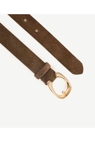 Yargıcı Flat Leather Belt with Buckle Detail
