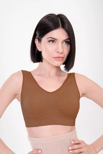 MİSTİRİK Panax Thick Strap Firming Pad Συσκευασία και Κορσέ Σουτιέν κατά της χαλάρωσης Χρώμα καφέ