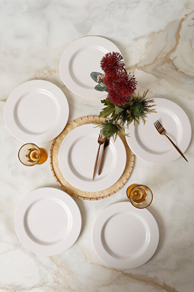 Keramika White Service Plate 28 cm 6 Pieces 006