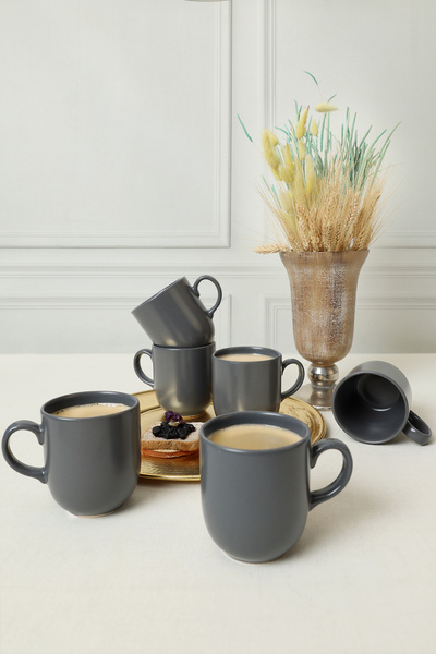 Keramika Matte Gray Equinox Mug 10 cm 6 Pieces 959
