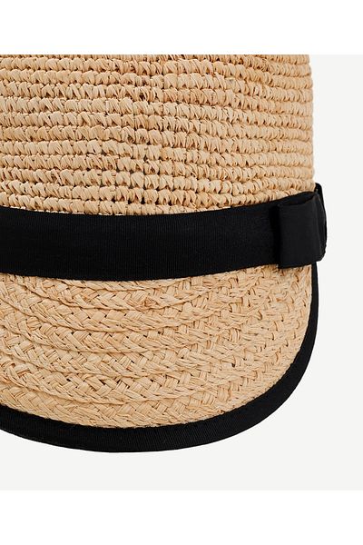 Yargıcı Raffia Hat with Knitted Detail