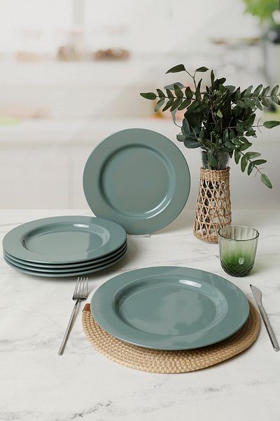 Keramika Green Serving Plate 28 cm 6 Pieces 326