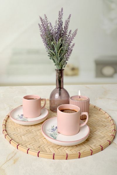 Keramika Σετ Καφέ Elegant Blossoms Pink 4 τεμαχίων για 2 άτομα 21793