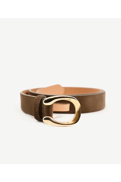Yargıcı Flat Leather Belt with Buckle Detail