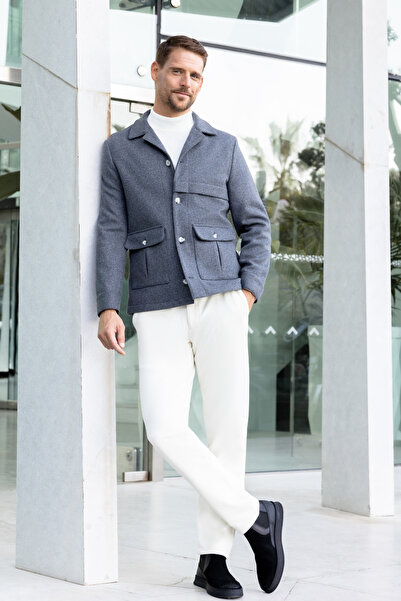 Morven Erkek Füme Yünlü Worker Ceket