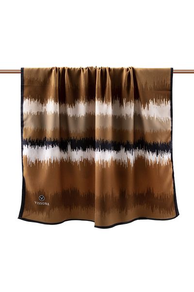 Vissona Γυναικείο σάλι πολυτελείας Medina Silk Beige-4