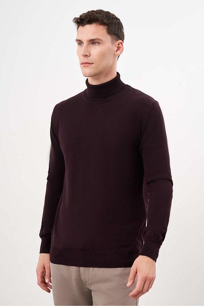 Morven Ανδρικό πλεκτό με μωβ βασικό ζιβάγκο Dynamic Fit Relaxed Cut