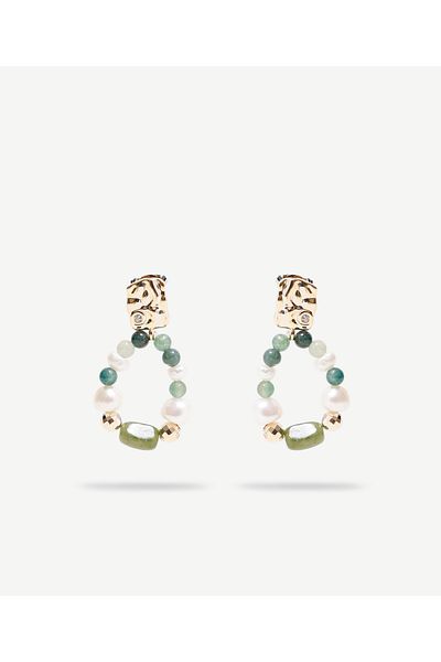 Yargıcı Minimal Earrings with Natural Stone Content