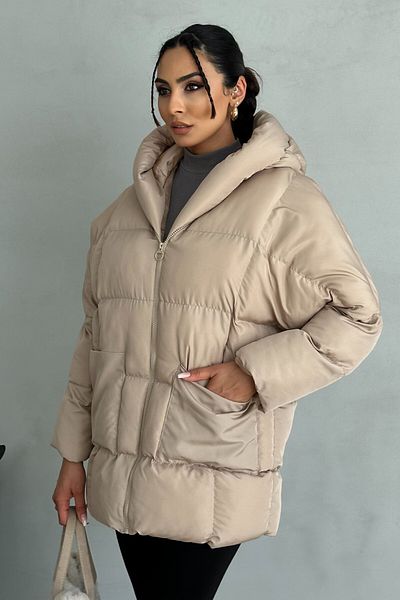 moda armanc Puffer Bat Inflatable Beige Oversize Women's Coat