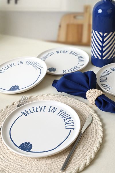 Keramika Ocean Muse Nordic Cake Plate 22 cm 4 Pieces 22950-55