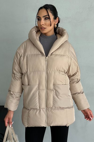 moda armanc Puffer Bat Inflatable Beige Oversize Women's Coat