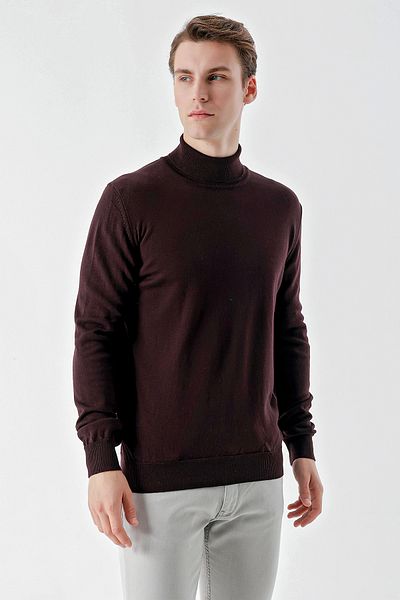 Morven Ανδρικό πλεκτό με μωβ βασικό ζιβάγκο Dynamic Fit Relaxed Cut