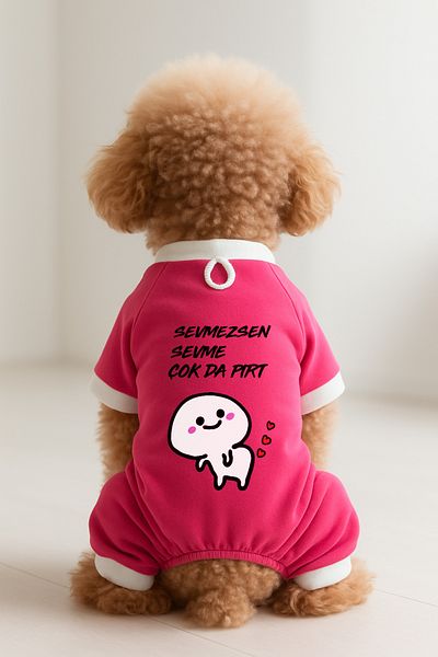 MPZ Pets Cat and Dog Outfit & Dress - Pink 4-Legged Jumpsuit if You Don'T Love It, Love It