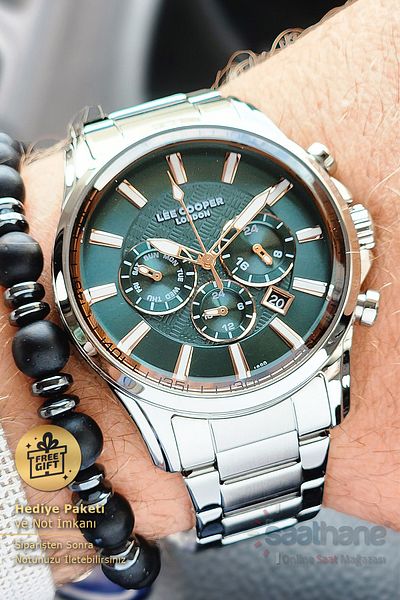 Lee Cooper Lee Cooper Green Dial Function Men's Wristwatch - With Calendar