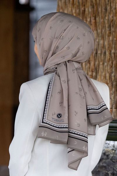 Vissona Γυναικείο σάλι πολυτελείας Medina Silk Mink-2