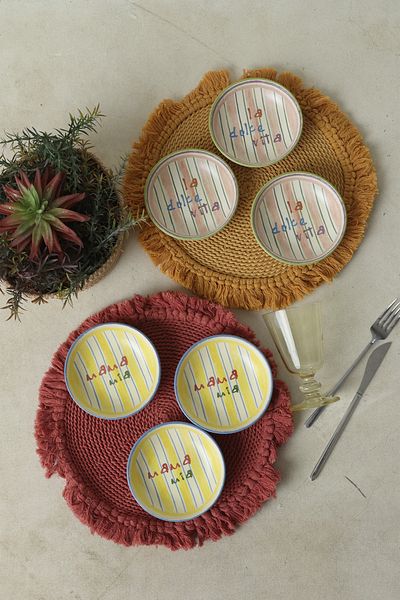 Keramika Mama Mia & La Dolce Vita Ring Snack Bowl / Μπολ σάλτσας 13 cm Πακέτο (6 Τεμάχια) 22724-25