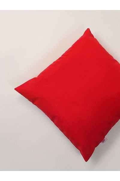 Galia Tasarım Soft Touch Plain Red Pillow Case 45X45 cm Bottom Zipper