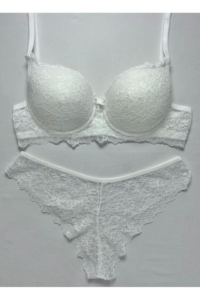 ST iç giyim Σετ σουτιέν White Lace Unpadded Underwire (WIRED) - Άνετο μοντέλο γυναικείων εσωρούχων
