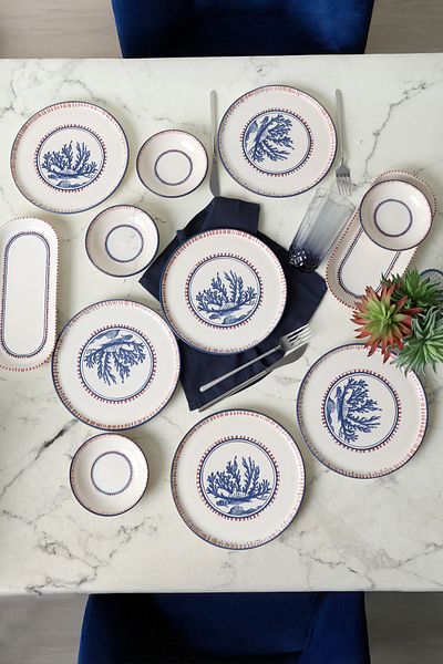 Keramika Marine Wonders Breakfast Set 12 Pieces for 6 People 22741-22906
