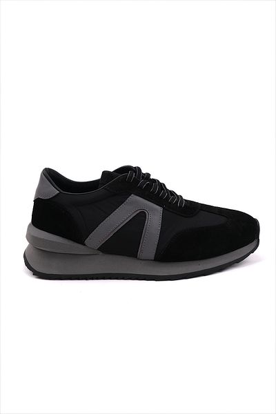 Morven Ανδρικά μαύρα εποχιακά casual δερμάτινα αθλητικά παπούτσια