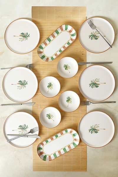 Keramika Bronze Palm Breakfast Set 12 Pieces for 6 People 22900-01