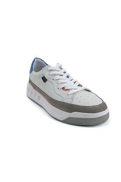 Morven Pantofi sport alb sezonieri casual din piele pentru bărbați