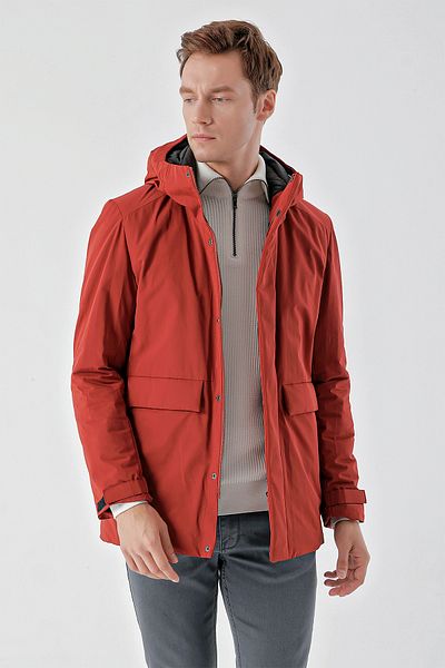 Morven Ανδρικό παλτό Flora Snapback Hooded Dynamic Fit με άνετο κόψιμο