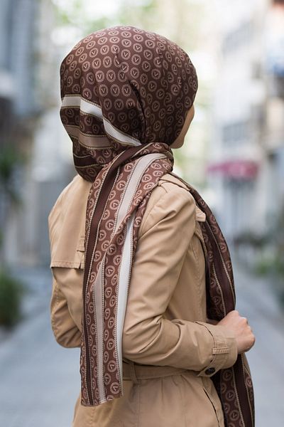 Vissona Γυναικείο Φρέσκο ​​Μεταξωτό Σάλι 90x200 Καφέ Γαλακτοκαφέ